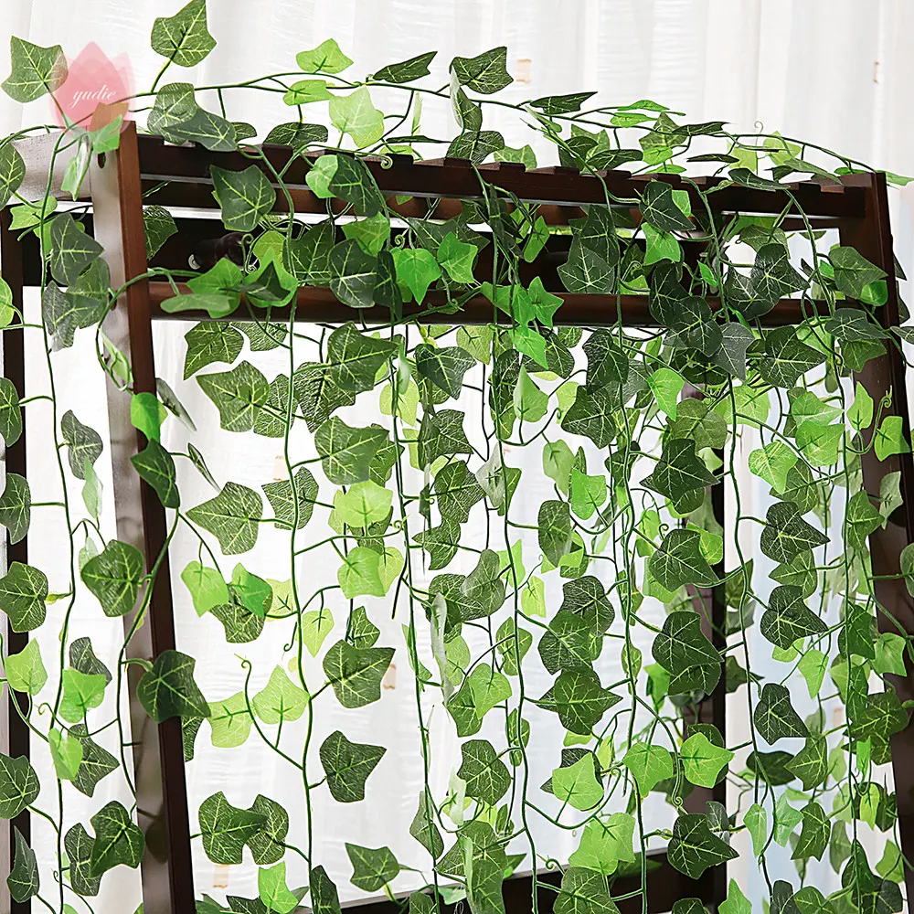 Title 5, Green Silk Artificial Hanging Leaf Garland Plan...