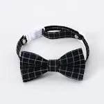 New Black Plaid Bow