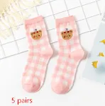 Gummy Bear Series katoenen sokken dames, preppy stijl. Leuke en comfortabele sokken met een speels design, perfect voor dagelijks gebruik. — foto 9