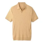Heren t-shirt met korte mouwen, gemaakt van ademende ice silk. Modieus en perfect voor warme dagen, biedt comfort en een stijlvolle look. — foto 6