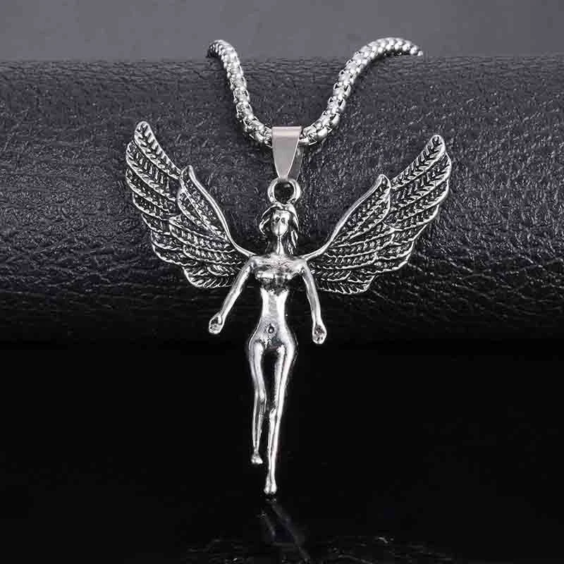 Colar com Pingente de Asas de Anjo para companhia. Um amuleto de proteção e amor, sempre perto de você, com um design especial. — foto 1