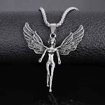 Colar com Pingente de Asas de Anjo para companhia. Um amuleto de proteção e amor, sempre perto de você, com um design especial. — foto 1