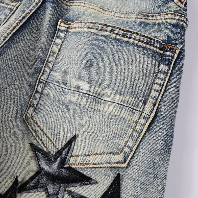 Title 8, High Street Blue Five-pointed Star Stretch Slim...