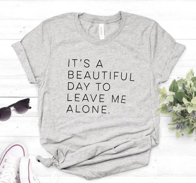 Laat me alleen zijn dames T-shirt Casual grappig T-shirt dames top — foto 5