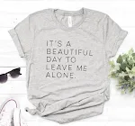 Laat me alleen zijn dames T-shirt Casual grappig T-shirt dames top — foto 5