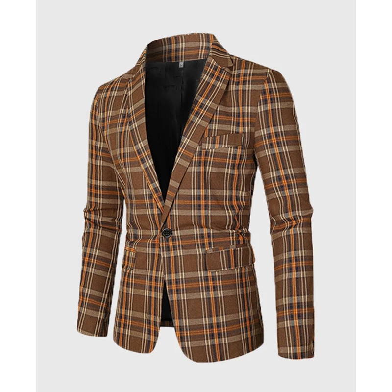 Blazer listrado masculino casual slim fit. Ideal para um visual moderno e elegante, oferecendo conforto e estilo para diversas ocasiões. — foto 2