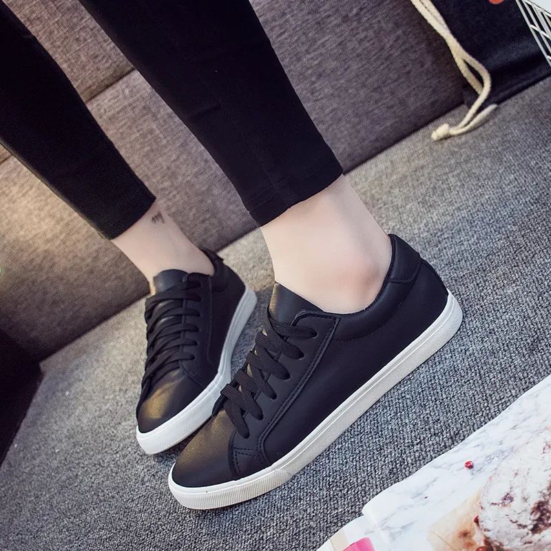 Sapatos de lona Mengsai outono, corte baixo, femininos, cadarço, estilo coreano, brancos, perfeitos para um visual casual e moderno. — foto 1