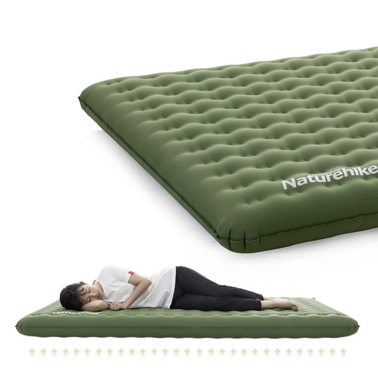 Colchão inflável duplo espesso para camping Siesta portátil à prova de umidade conforto dobrado para acampamento. — foto 2