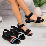 Sandalias Planas con Diseño Color Block para Mujer, Zapatos de Verano con Punta Abierta, Comodidad y Estilo para el Día a Día — foto 5