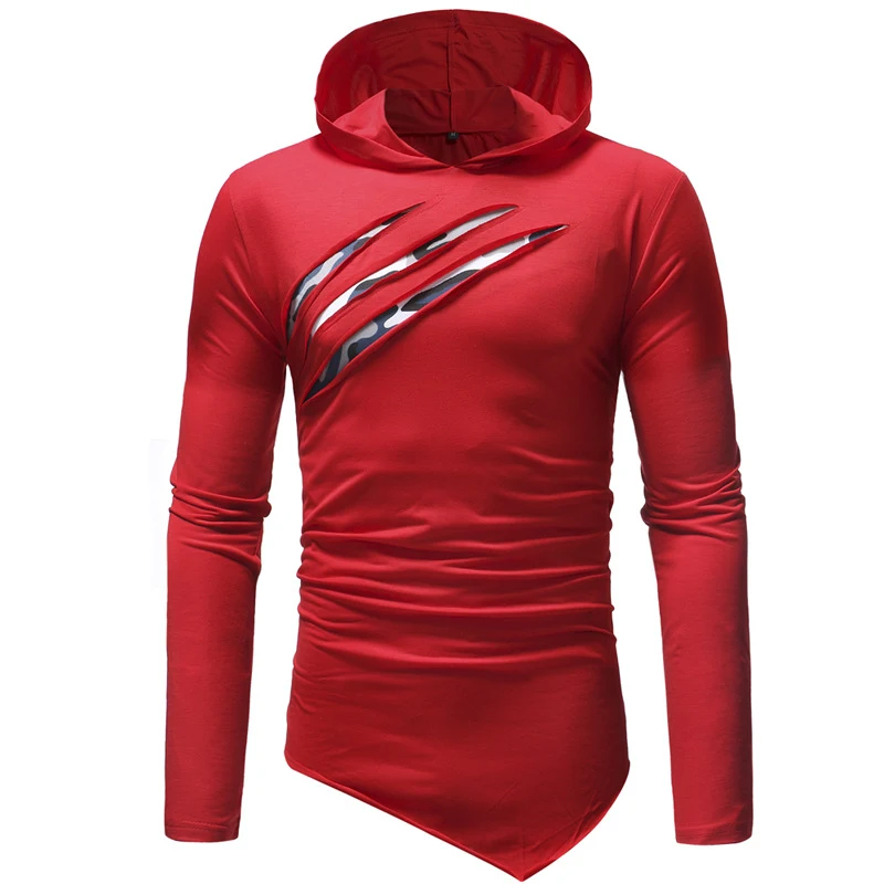 Title 7, Colorblock Mens Casual Slim Hooded Long-sleeve...