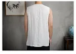 Colete casual masculino estilo chinês sem mangas com fivela, perfeito para um visual descontraído e elegante, ideal para o clima quente. — foto 2