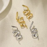 Brincos femininos de espiral simples em liga, personalizados, charmosos e fáceis de combinar. Leves e ideais para uso diário, adicionam um toque único. — foto 17