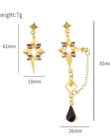 Women's Fashionable Asymmetric Diamond Stud Earrings, add sparkle and style to any outfit, perfect for everyday wear or 