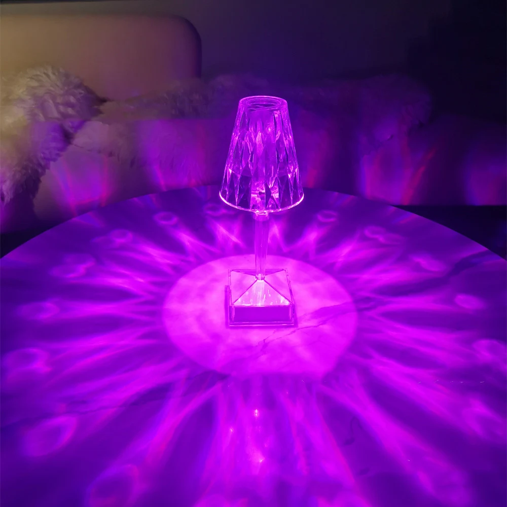 Title 1, Portable Diamond Table Lamp Colorful Touch. Enj...