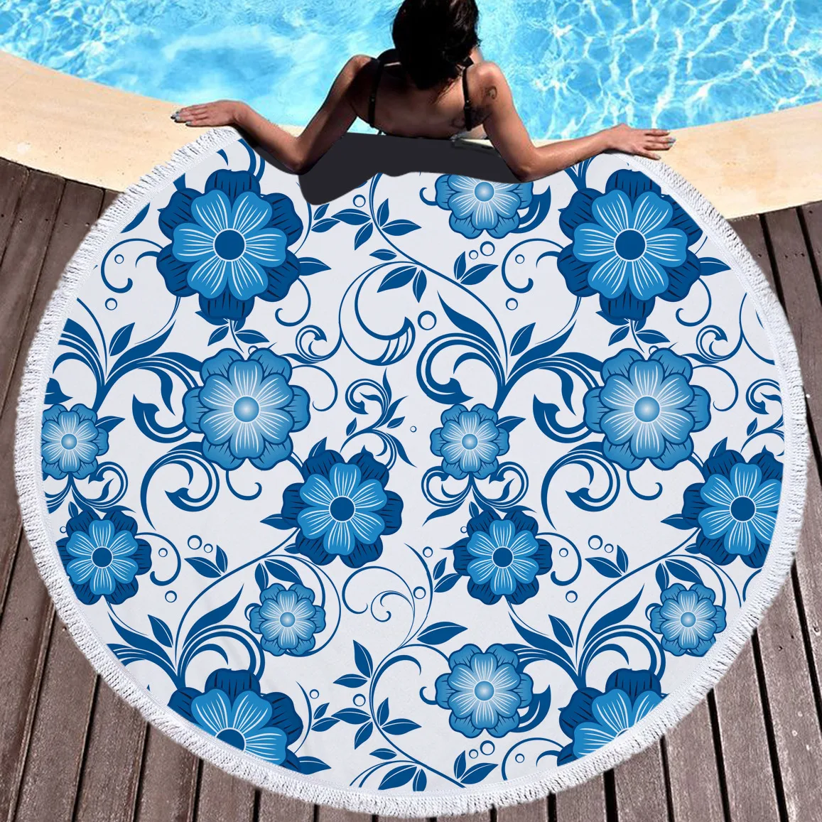 Title 3, Non shedding microfiber round beach towel. Quic...
