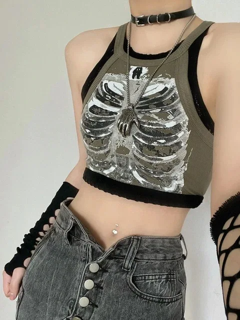 Mouwloze tanktop met print past bij een kort Hottie T-shirt — foto 2