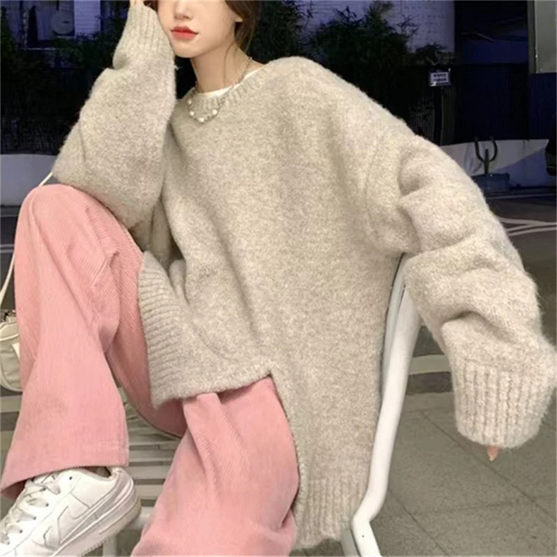 Title 7, Maglione sciolto in maglia divisa girocollo sti...
