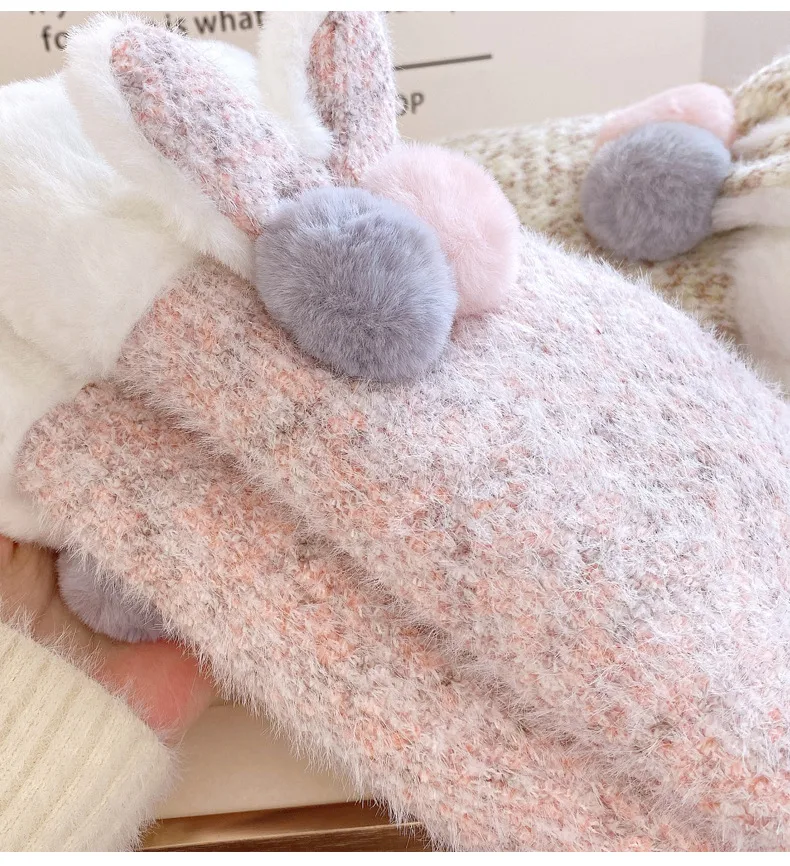 Title 4, Guanti invernali in maglia spessa e peluche Mor...