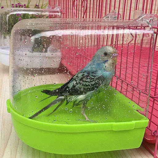 Parrot Hanging Bathtub Budgie Easy to Install Canary Cage Accessories Pet Bird Bath Box Parrot Water Shower Bowl Small B — photo 3