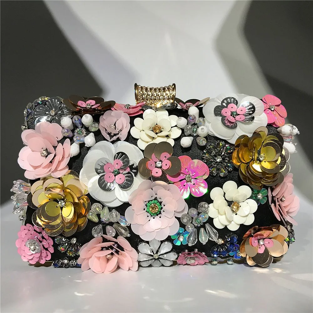 Title 3, Ladies handmade colorful flower beaded bag. A u...