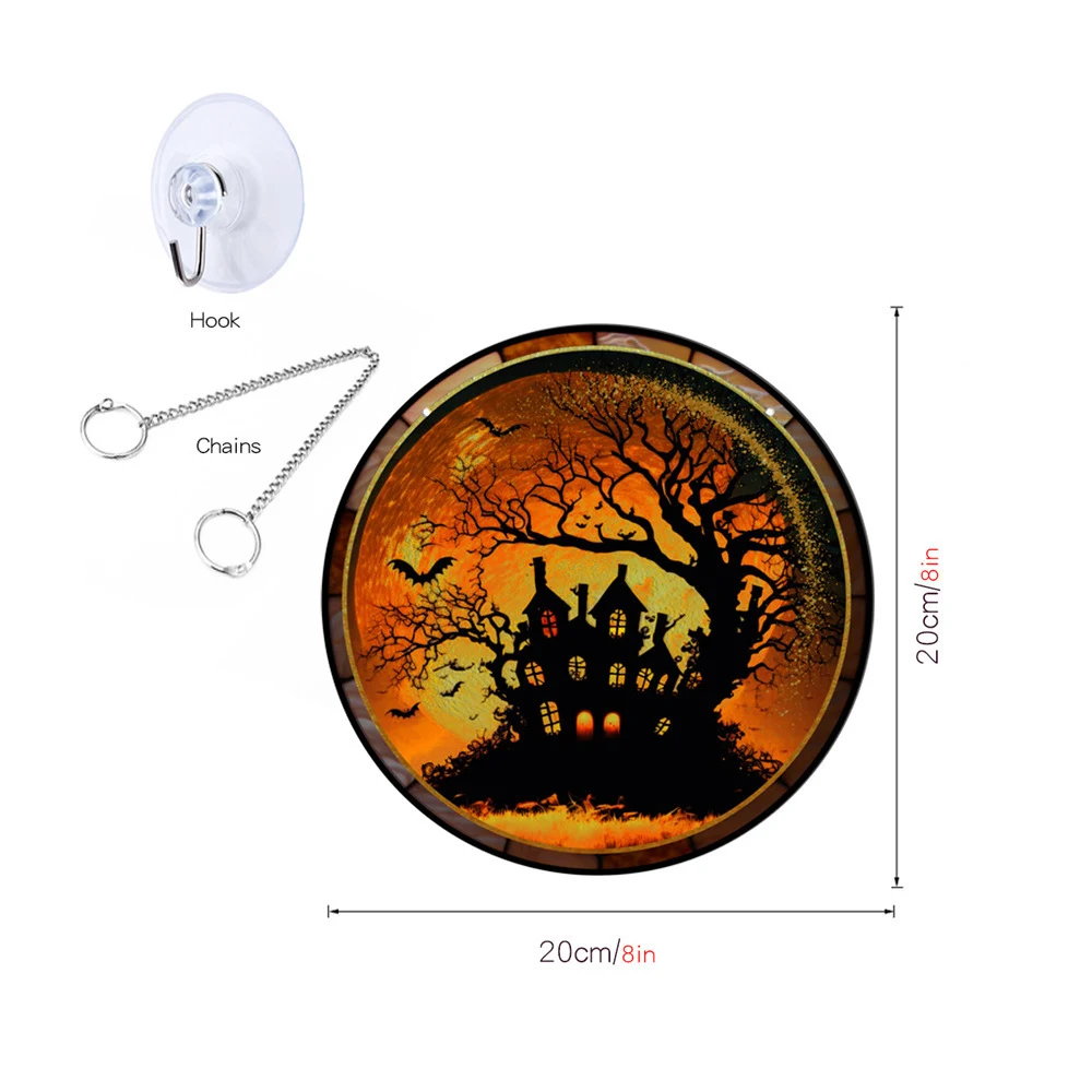 Decorações de Acrílico Penduradas de Halloween Abóbora Morcego Fantasma, Enfeites Festivos, Fáceis de Pendurar, Duráveis e Divertidas — foto 6