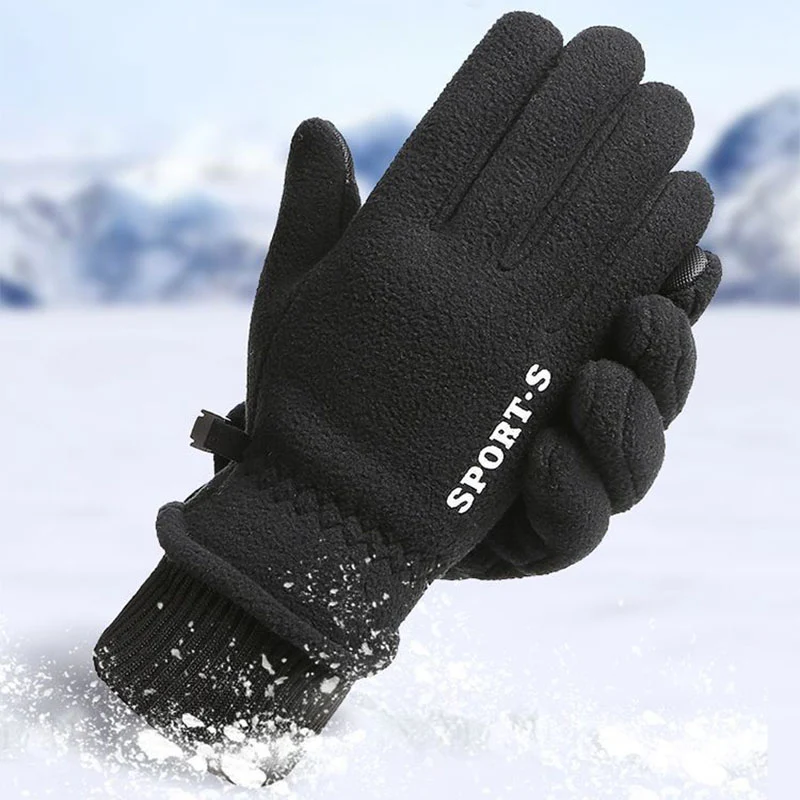 Title 6, Outdoor Ski Riding Gloves Winter Polar Fleece F...