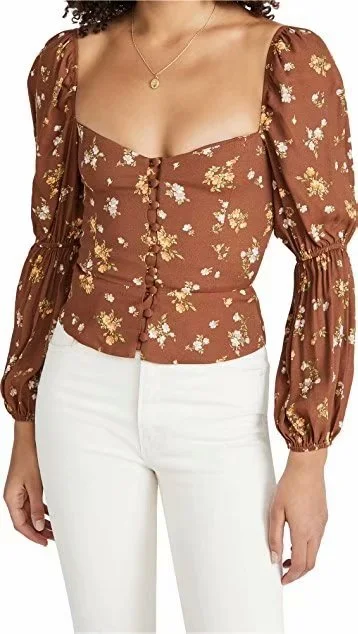 Title 8, Womens Slim Fit Long Sleeve Printed Blouse