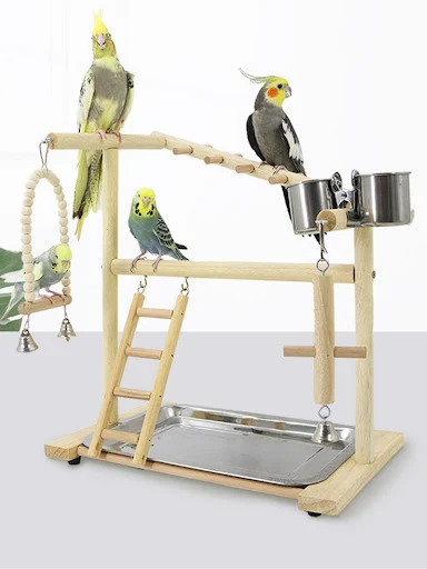 Wooden Bird Toys Parrot Playground Platform Bird Perch Stand Exercise Playstand Ladder Funny Interactive Game Training P — photo 6