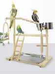 Wooden Bird Toys Parrot Playground Platform Bird Perch Stand Exercise Playstand Ladder Funny Interactive Game Training P — photo 6