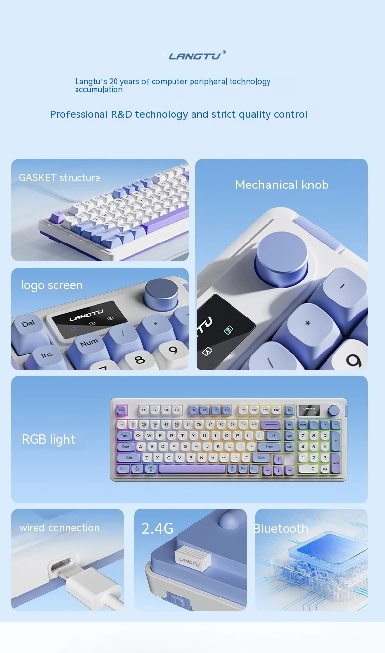 Title 4, Wireless Bluetooth Mute Keyboard for E-sports a...