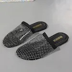 Women's Hollow-toe Transparent Sandals with Rhinestones, Summer Outdoor Slippers, Flat Shoes for Fashion and Comfort. — photo 7