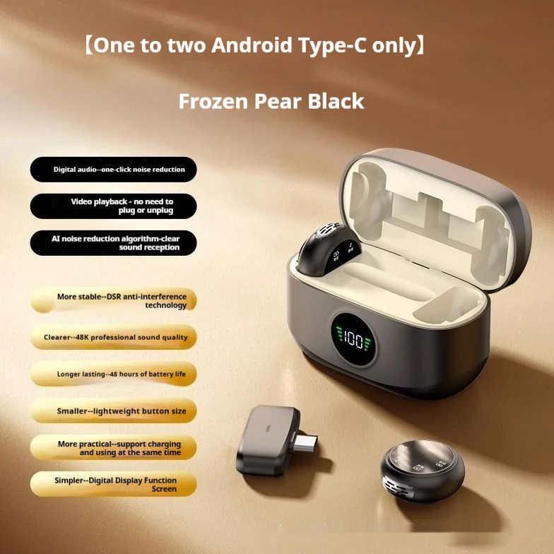 Title 3, Magnetic Button Wireless Lavalier Microphone. E...