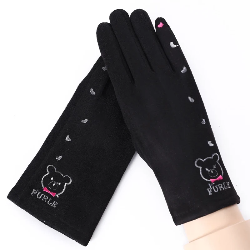 Thermal Gloves N915 Women's Winter Suede Double-layer Velvet Thickened — photo 23