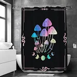 Magische Paddenstoelen Maanfase Waterdichte en Schimmelbestendige Douchegordijn Badkamer Ophanging, eenvoudig te reinigen. — foto 2