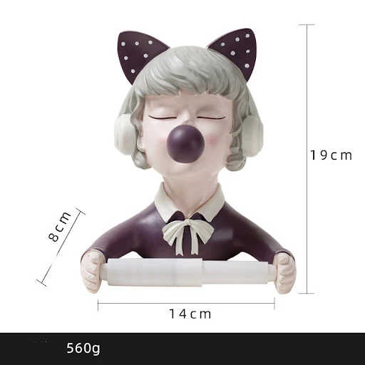 Title 3, Girl Toilet Paper Holder, Perforated Creative T...