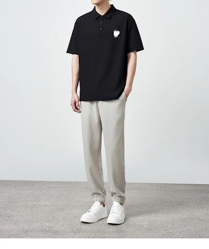 Title 2, Mens Waffle Texture Short-sleeved Polo Shirt 2...