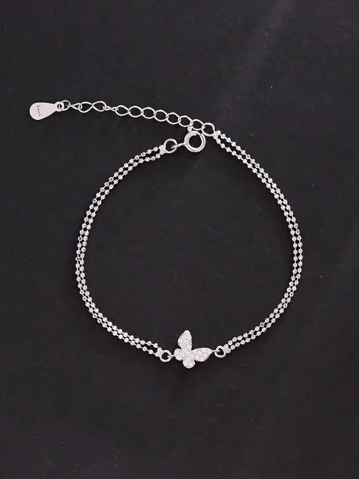 Pulseira de camada dupla de diamante borboleta — foto 4