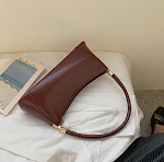 Bolsa de mão e ombro em couro PU de cor pura, elegante e versátil. Leve seus pertences com estilo e praticidade para qualquer ocasião. — foto 1