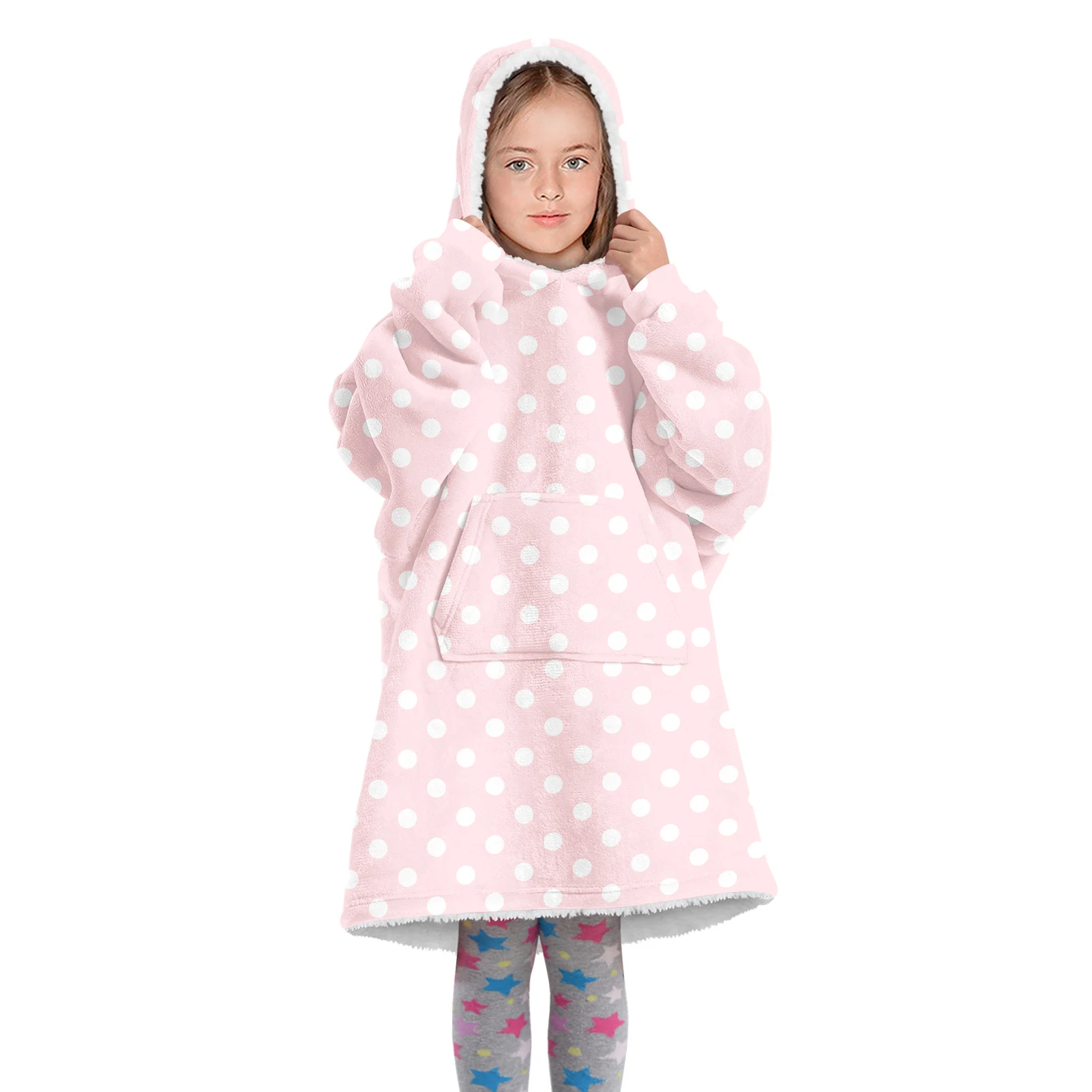 Title 21, Orange Digital Print Parent-child Lamb Velvet L...