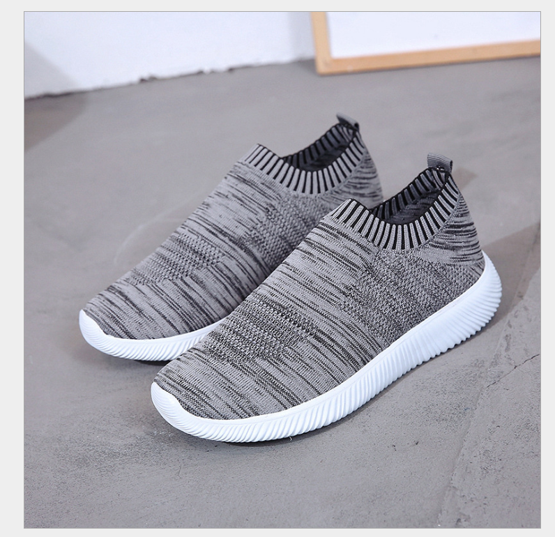 Spring new low shoes for women, flying woven mesh, round head, comfortable, easy slip on, flat bottom, perfect for every — photo 5