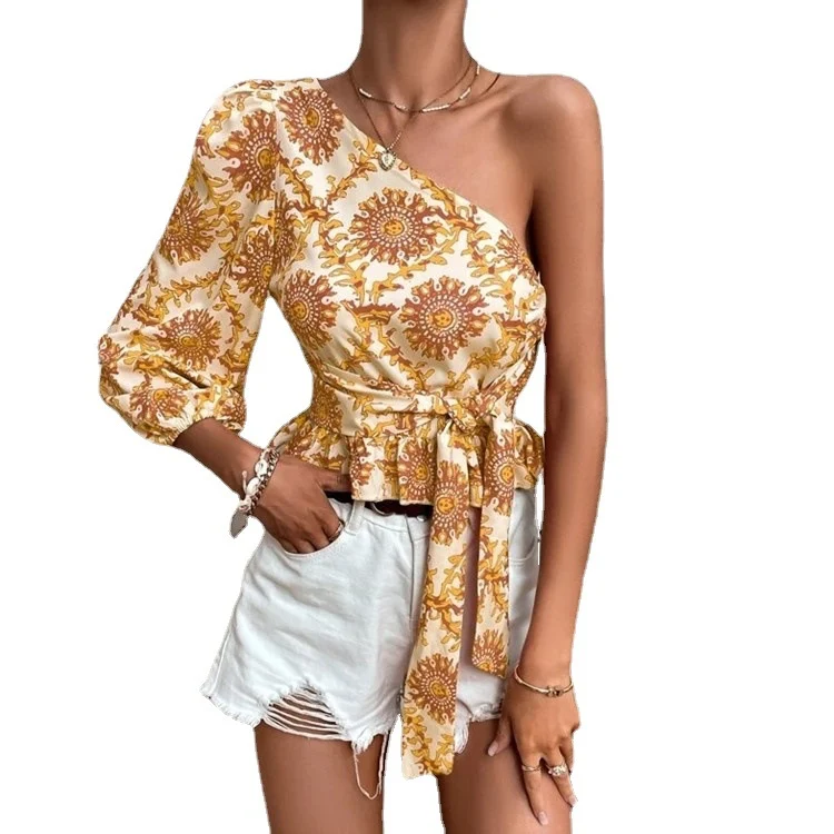 Title 3, Womens Summer Mandala Print One Shoulder Ballo...