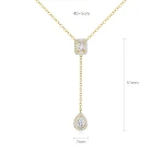 Colar feminino com pingente de cobre e zircônia, um acessório elegante e charmoso para realçar seu visual, perfeito para diversas ocasiões. — foto 3