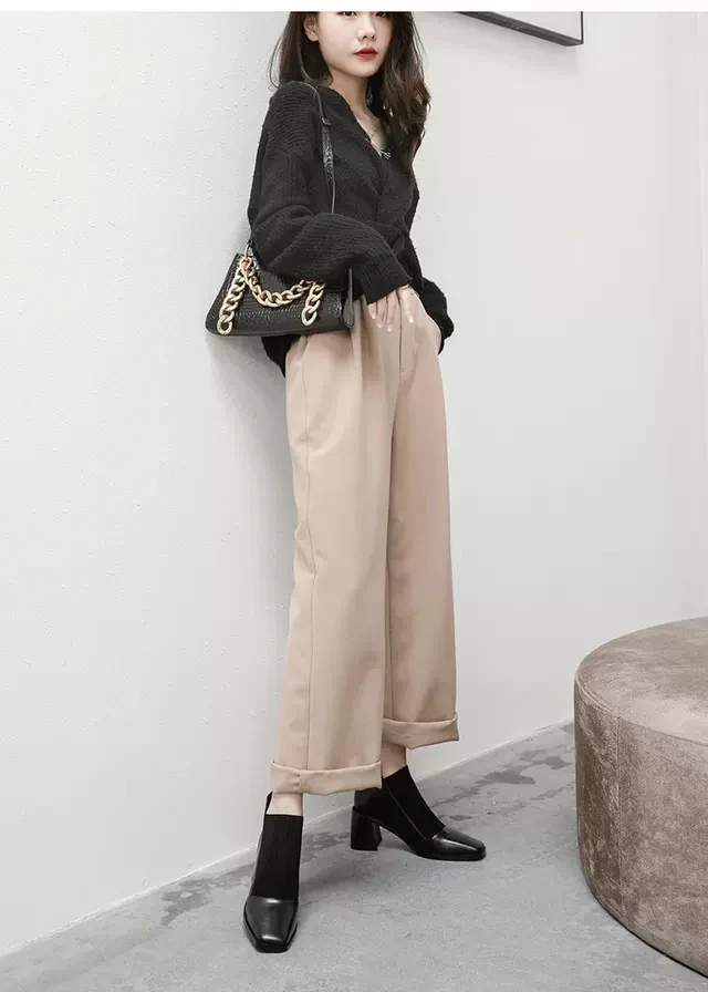 Stivaletti corti con tacco largo, elastico semplice e tacco medio, perfetti per comfort e stile quotidiano. — foto 6