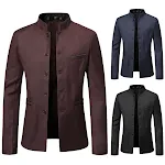 Jaqueta Slim de Terno Masculina com Gola Alta Caimento Impecável, Design Moderno, Ideal para um Visual Elegante e Profissional — foto 2