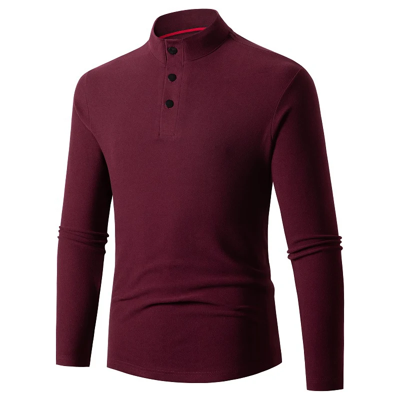 New Style Men's Long Sleeved T-shirt Half High Collar Base Layer Comfortable and Versatile Perfect for Everyday Wear Mod — photo 8