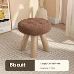 Short Stool Soft Sitting Chair Girl Heart Bedroom Solid Wood Round Bench, Comfortable & Stylish Seating for Any Bedroom — photo 3