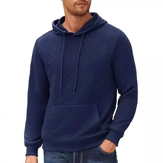 Suéter masculino com capuz e mangas compridas acolchoado Jaqueta de inverno quente e confortável para homens. Ideal para o dia a dia e atividades ao ar livre — foto 3