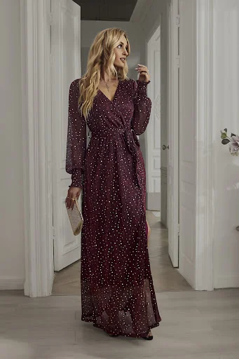 Title 7, Split Sexy Sequin Gauze Dress