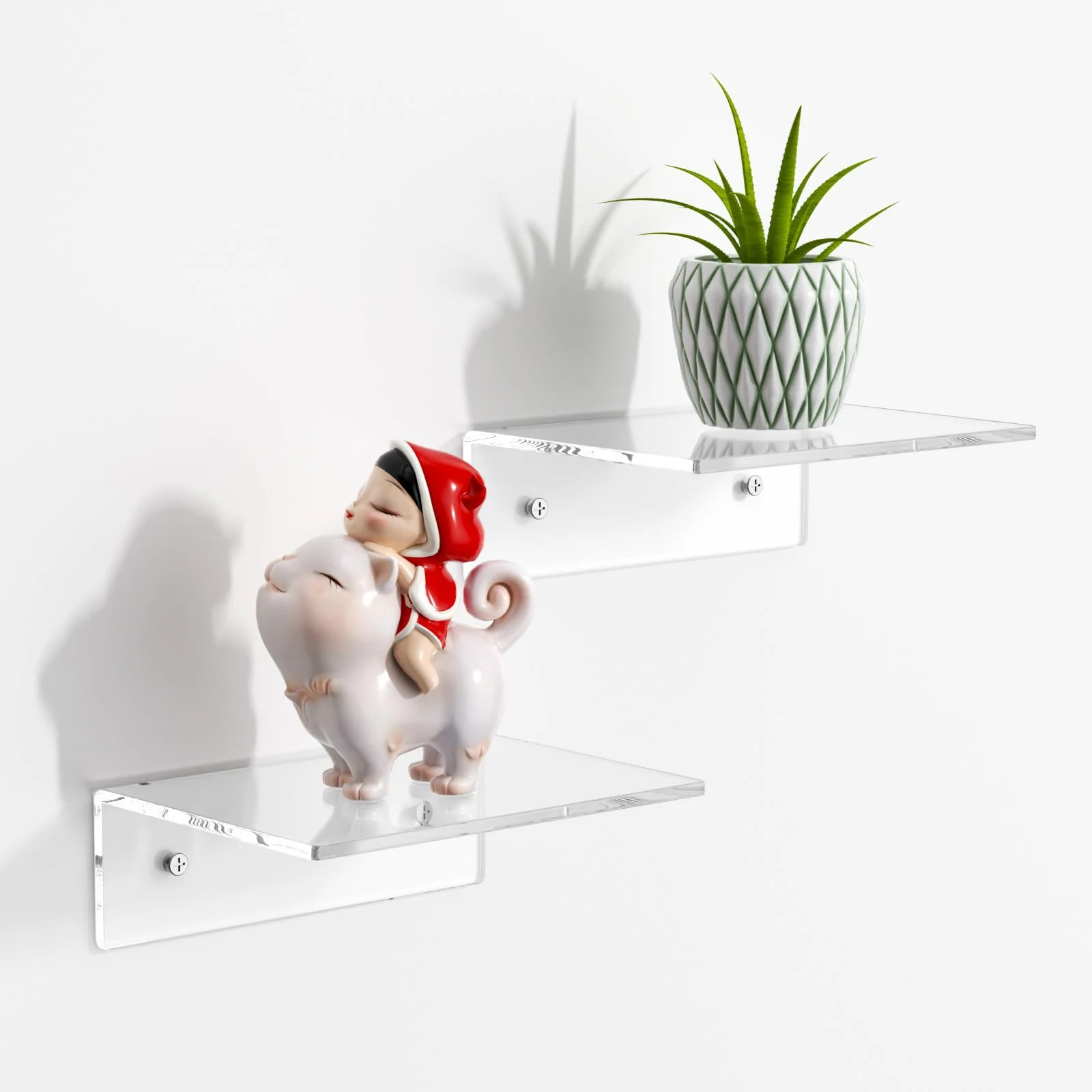Title 4, Acrylic L-shaped Shelf Wall-mounted Bookshelf, ...