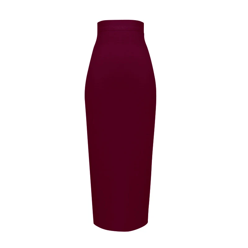 Elegante Mid-Length Bandage Rok met Hoge Taille en Elastische Heup. Modieuze One-Step Rok voor een stijlvolle en flatterende look. — foto 38